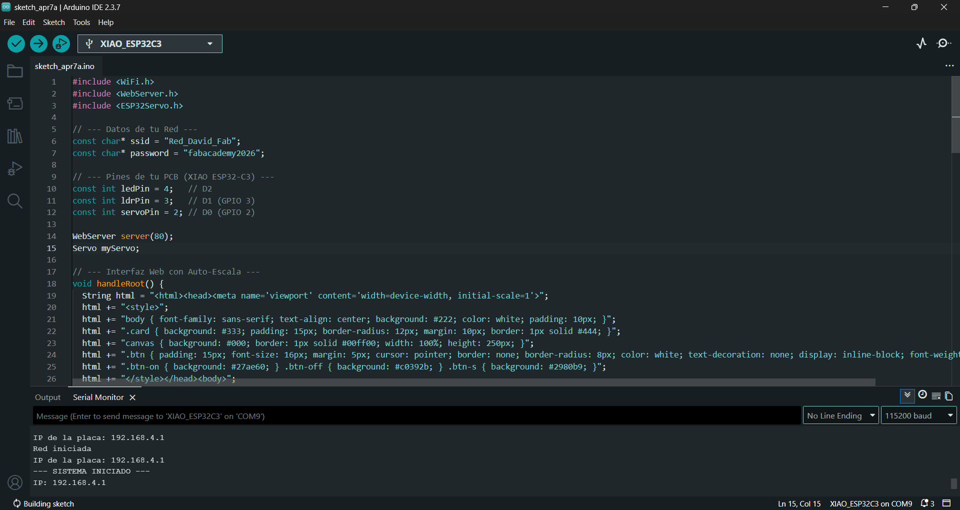 Work in progress Week 11